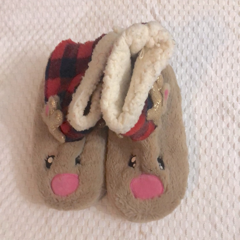 Girls reindeer slippers